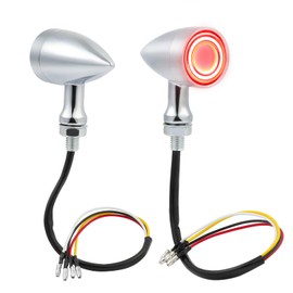 DREAMIZER Motorrad Blinker, 2pcs Retro LED Rückleuchten 40 LEDs Bernsteinfarben/Rot Bremslicht Blinker, Universell passend Kompatibel für Harley Honda Kawasaki Suzuki Triumph Yamaha