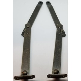 Furniture Knowledge Pair (2) Brass Plated Steel Drop Front Desk LID Stays Hinges Mailbox Trunk Chest Steamer Strong Friction (Brass)