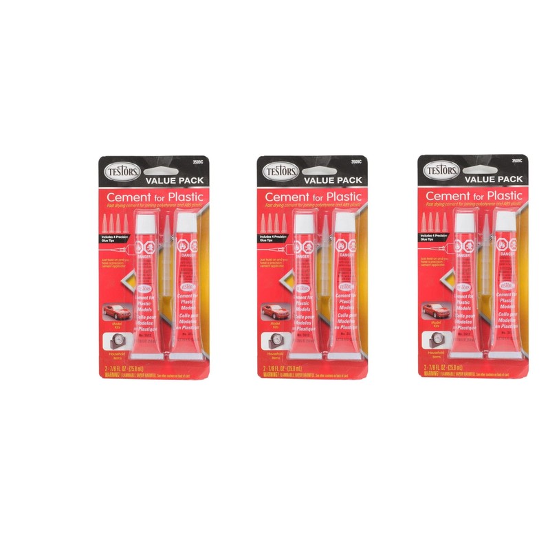 Cement Glue Value Pack Testors 2-7/8 fl oz Tubes (3)F