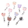 Leadigol 9 Pcs Retractable Badge Reel, Cartoon Bear Name Card