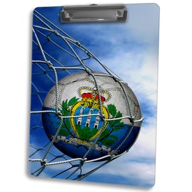 Vibrant Double-Sided Dry Erase Clipboard for Coaches, Teachers, and More - Flag of San Marino (Marinese) - Soccer Design
