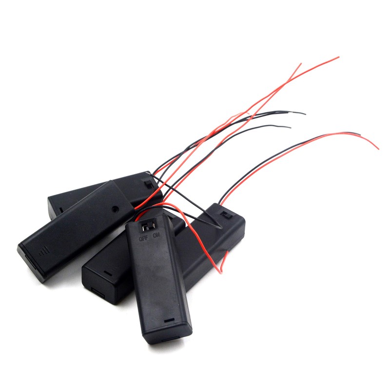 LampVPath (Pack of 5 Single 1AA Battery Holder with Cover