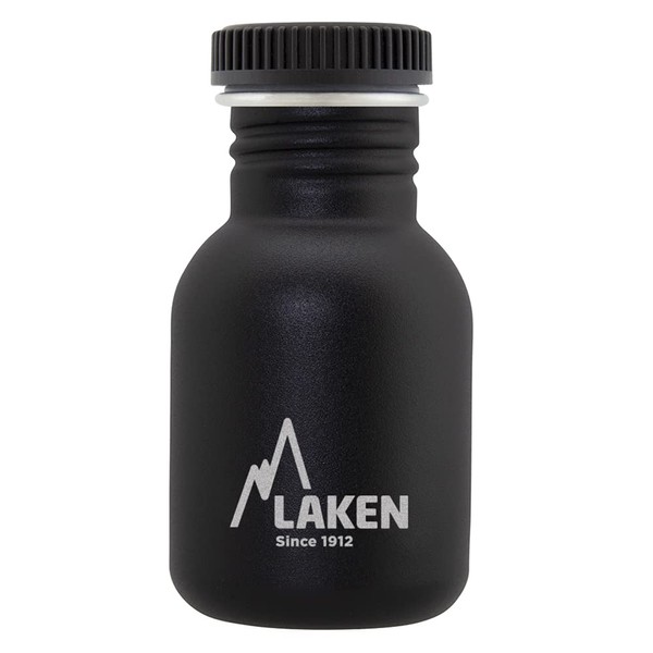 LAKEN Unisex - Adult Heavy Duty Stainless Steel Bottle 0.35L Black 0.35 Litre