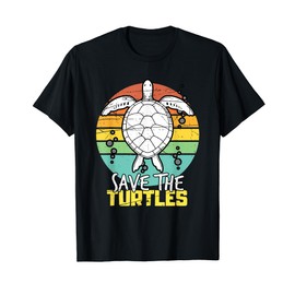 Vintage Save The Turtles Animal Rights Retro Style T-Shirt