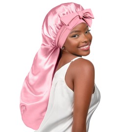 YANIBEST Silk Bonnet for Sleeping Braid Bonnet for Long Hair with Tie Band Bonnet for Braids for Black Women Curly Hair Locs