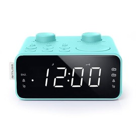 Muse M17CB Dual PLL 0.9" White LED Display with Dimmer and 24 HR Function, Digital FM/MW PLL Tuner, 6 Stations Memories (3FM + 3MW), Alarm Clock via Radio or Buzzer