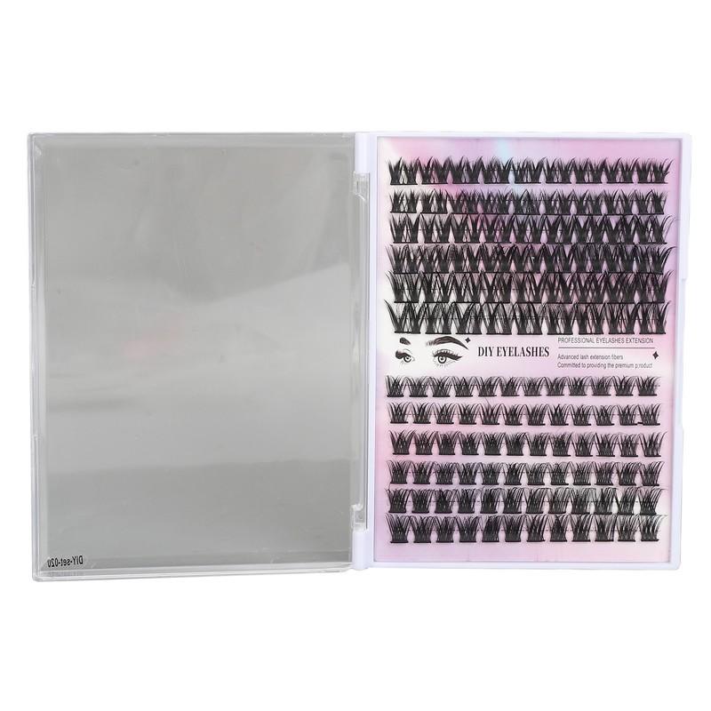 126 Cluster Lashes 10‑14mm Fluffy D Curl Individual Lashes for
