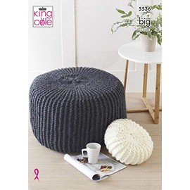 King Cole 5536 Knitting Pattern Poufs and Cushions in Big Value Big