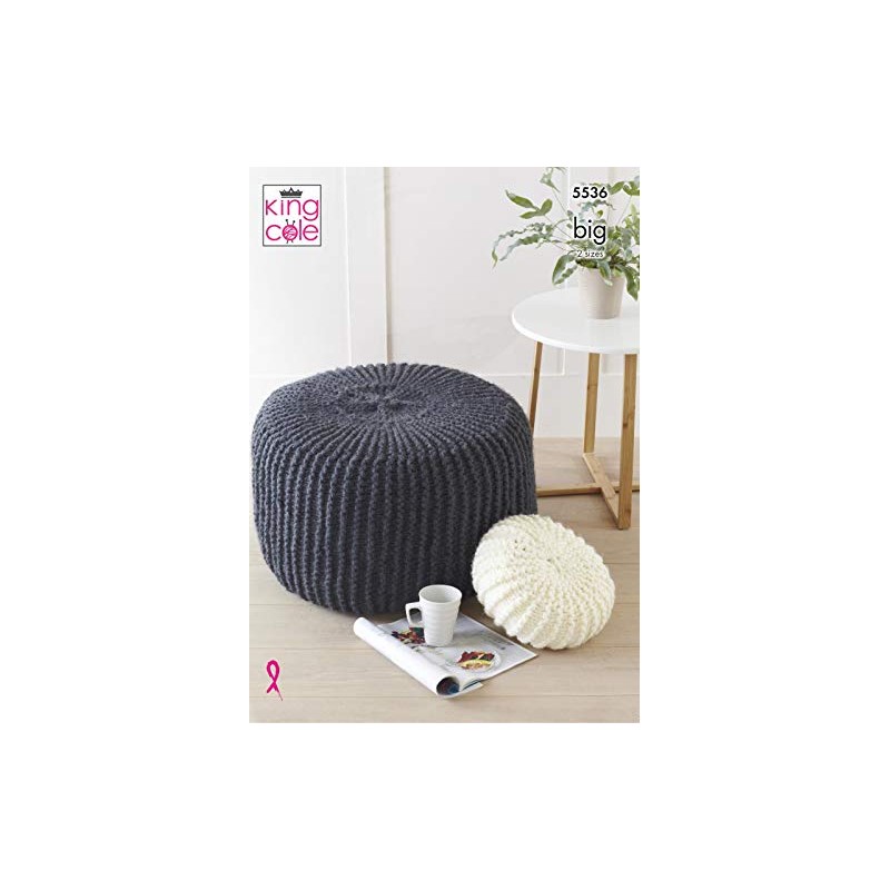 King Cole 5536 Knitting Pattern Poufs and Cushions in Big