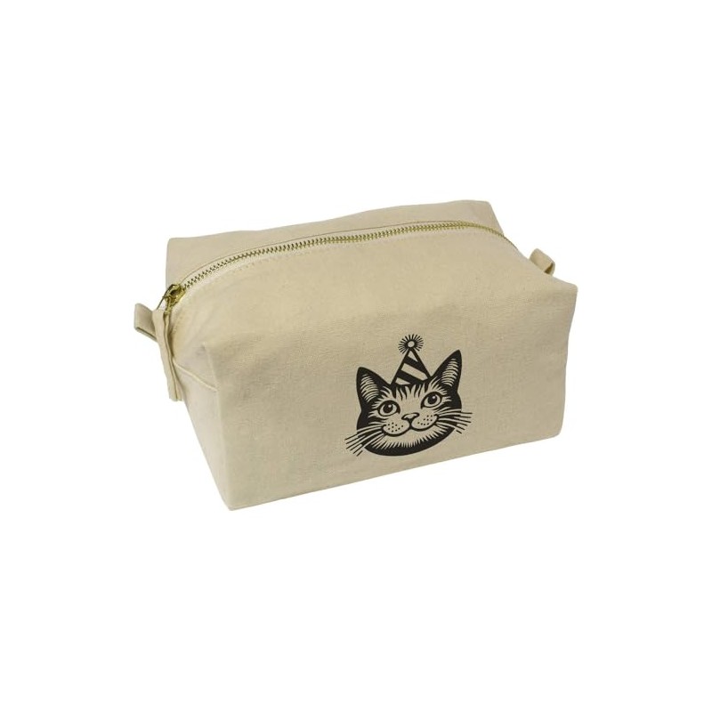 'Party Cat' Canvas Wash Bag/Makeup Case (CS00043682)