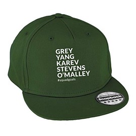Hippowarehouse Grey Yang Karev Stevens O'Malley# Squadgoals Snapback hat Premium Printed 5 Panel Flat Peak Cotton OneSize Adults