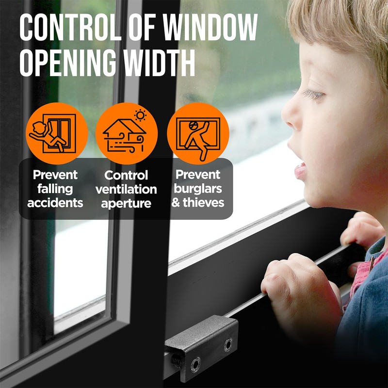 Window Locks, 4 Pack for Horizontal and Vertical Sliding Windows