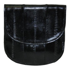 MARSHAL Eelskin Women Wallet with Pull Out Key Chain (Black)