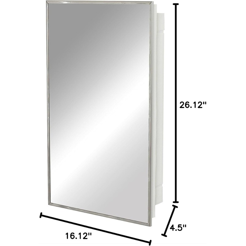 Plexon Stainless Steel Framed Cabinet, 16 in x 26 in,