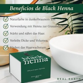 Real Earth Henna Hair Colour 250 g Organic 100% Natural Henna Powder for Hair - Tint Red, Copper, Copper Red, Golden Brown, Medium Blonde, Black, Dark Brown Colour Prep Skin - Made in India