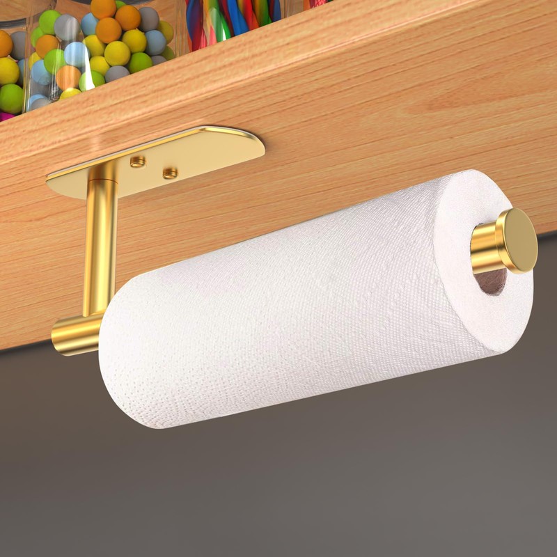 VAEHOLD Self Adhesive Paper Towel Holder Under Cabinet Mount, Wall