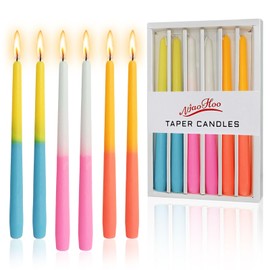 NJAO HOO Rose Scented Candles 10" Taper Candlesticks Colored Tall Tapered Candles for Holiday Dinner Home Wedding Decor, 6Pcs