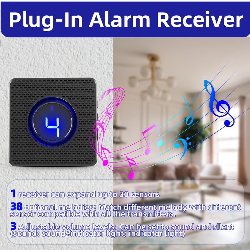 Solar Driveway Alarms Wireless Outside Weatherproof Motion Detector & Sensor