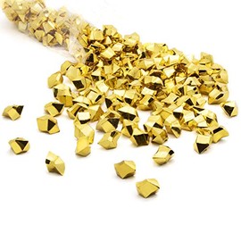 WGV Acrylic Ice Rock Crystals Treasure Gems for Table Scatters, Vase Fillers, Wedding, Banquet, Party, Event, Birthday Decor (Approx 150 pcs per Bag), 1 Bag, 1 Pound, Gold