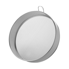 Stainless Steel Round Flour Sieve Strainer with 80 Mesh Sieve, Professional Fine Mesh Strainer with Hanging Ring, for Baking Straining Powdering (Color:Silver)