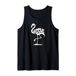 Groove Flamingo Word Art - Dance, Retro & Beach Vibes Design Tank Top