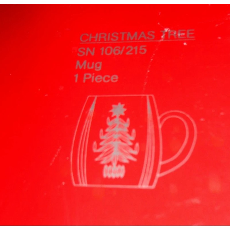 MIKASA CHRISTMAS TREE LEAD CRYSTAL SET OF 2 COFFEE TEA