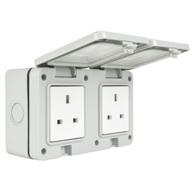 Mercury 429.918UK | Weatherproof Double Mains Outdoor Socket