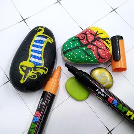 Hollir Tiger Acrylic Paint Pens Set Water Based Album Art Painting Graffiti Paint Marker for Glass DIY Rock Paper Ceramic Plastic