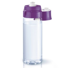 Brita Water Filter Bottle with 2 Fill&Go Cartridges, 20.3 fl oz (600 ml), Purple
