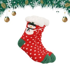 Christmas Slipper Sock,Christmas Fluffy Socks Ladies Non Slip Winter Socks Christmas Socks Warm Bed Socks,Soft Fleece Sock Fluffy Slipper Socks for Women Men Winter Christmas Party Gift (RedX)