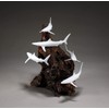 Shark School Sculpture by John Perry 11 in high Pellucida
