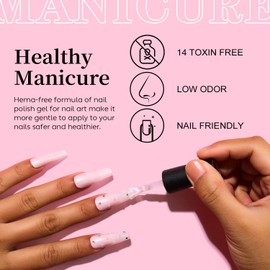 AIMEILI Semi-Permanent UV/LED Gel Nail Polish Soak Off Nude Pink White Semi-Permanent Nail Polish Long-lasting Manicure Colors - (456) 10ml