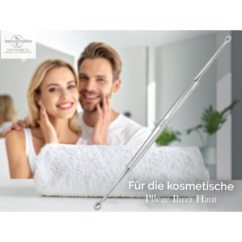 Professional Comedone Squeezer with 2 Holes Stainless Steel for Blackhead