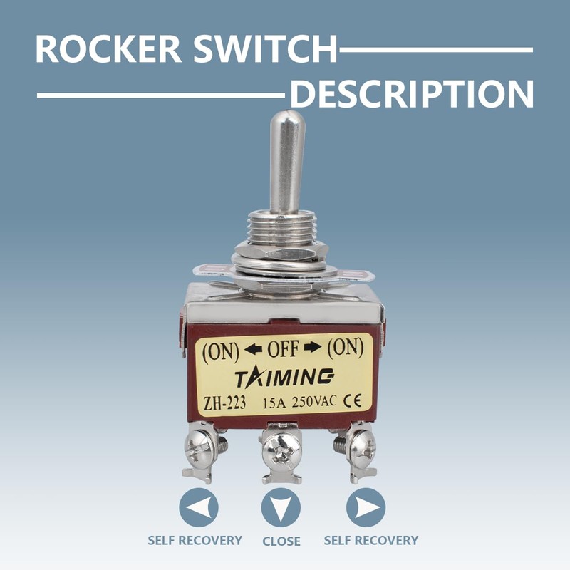 Innfeeltech 3 Pcs Momentary Toggle Switch, 20A 125V, 2H-C223 DPDT,