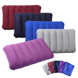 Pumwoy Pack of 5 Inflatable Pillows, Travel Pillow, Inflatable Air Cushion, Velour Cushion, Seat Cushion, Inflatable Beach Cushion, Comfortable Travel Pillow for Outdoor, Camping