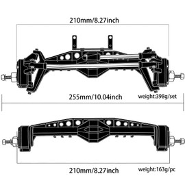 STMU 1/10 RC Crawler Front & Rear Plastic Currie F9 Portal Axle Set – Complete Upgrade for Axial Capra UTB10 1.9 UTB Models (Front and Rear Axle Assemble)