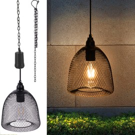 Battery Operated Hanging Pendant Light Battery Power Outdoor Waterproof Chandelier with 6 Hours Timer Gazebo Lights Indoor Lamp Lantern for Bar Yard Porch Pergola Patio Garden Barn Room Home Decor