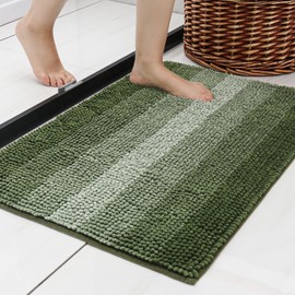 COSY HOMEER 30x20 Inch Bath Rugs Made of 100% Polyester Extra Soft and Non Slip Bathroom Mats Specialized in Machine Washable and Water Absorbent Shower Mat,Green