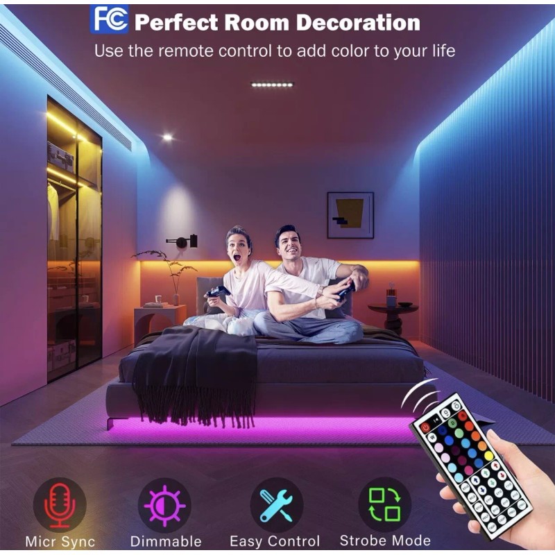 Leeleberd Led Lights for Bedroom 100 ft (2 Rolls of