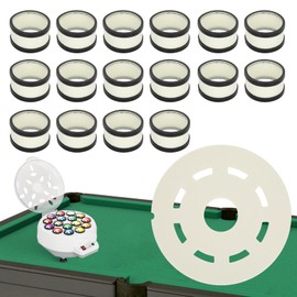 NURATIT Billiard Ball Cleaner Kit - 2-in-1 Wool Felt Pads &16 Wool Rings for Table Ball Machine, Compatible Billiard Ball Cleaner, Durable, Scratch-Free, Ultra-Quiet