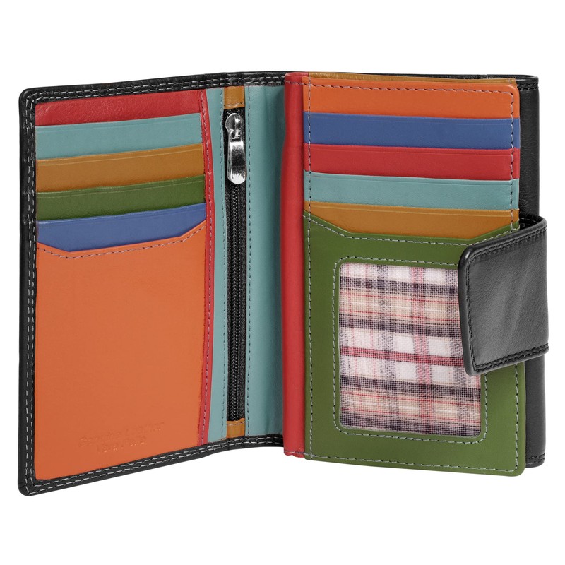 Samantha Look Genuine Leather Women's Wallet, Foldable Wallet with 14