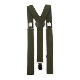 Hat To Socks Mens Womens Adjustable Braces Suspenders with Strong Metal Clips (Khaki)