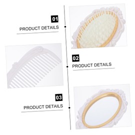 PACKOVE 1 Set Portable Scalp Massage Comb Set with Handheld Mirror Elegant Box Hairdressing Tool for Home and Salon Use present for All Hair Types