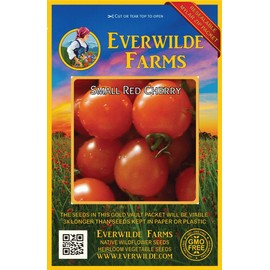 Everwilde Farms - 100 Small Red Cherry Tomato Seeds - Gold Vault Jumbo Seed Packet
