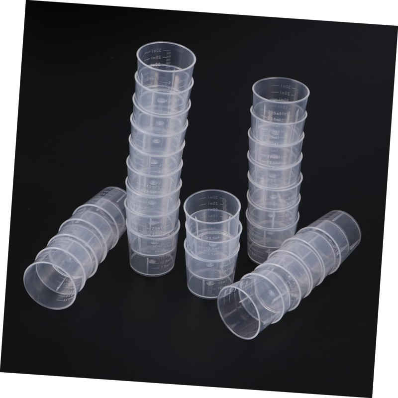 FELTECHELECTR 30ml Plastic Measuring Cups Set 30pcs Graduated Beakers for