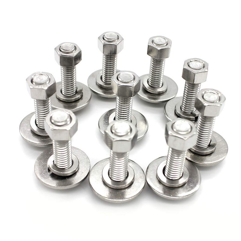 (10 Sets) 1/4-20x1" Stainless Steel Hex Head Screws Bolts, Nuts,