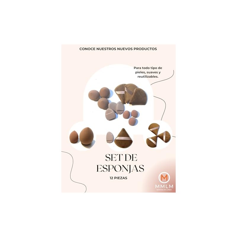 Esponjas de maquillaje 12 piezas (Negro)