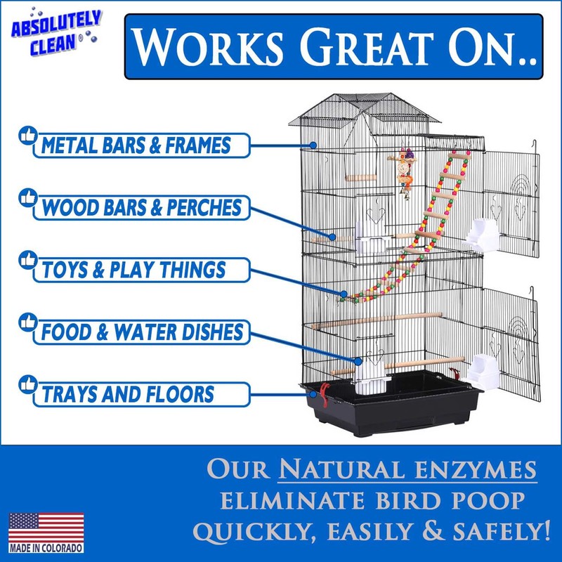 Absolutely Clean Amazing Bird Cage Cleaner and Deodorizer - Just