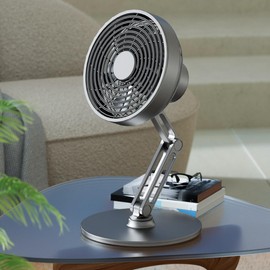 AMZAIZO Metal Portable Desk Table Fans Ultra-Quiet for Outdoor/Bedroom/Office/Kitchen/Dining Room Adjustable Speed 3 Level Rechargeable