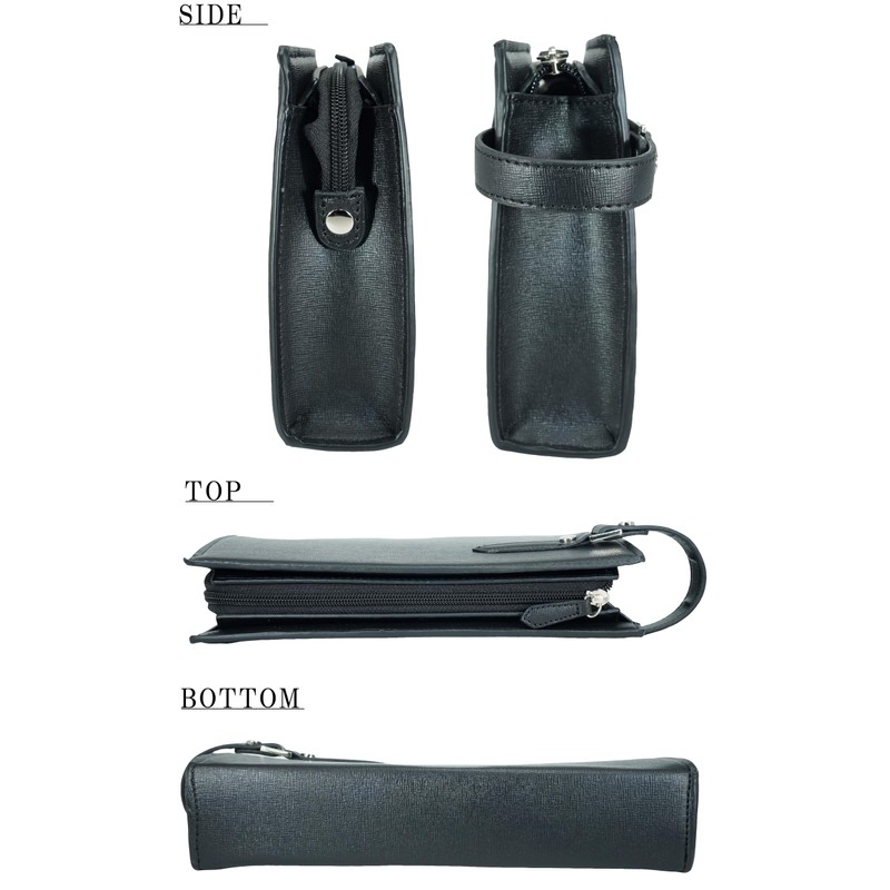 Bliss Leather 2nd Bag, Special Coating, Slim, Functional, Zipper, Strap,